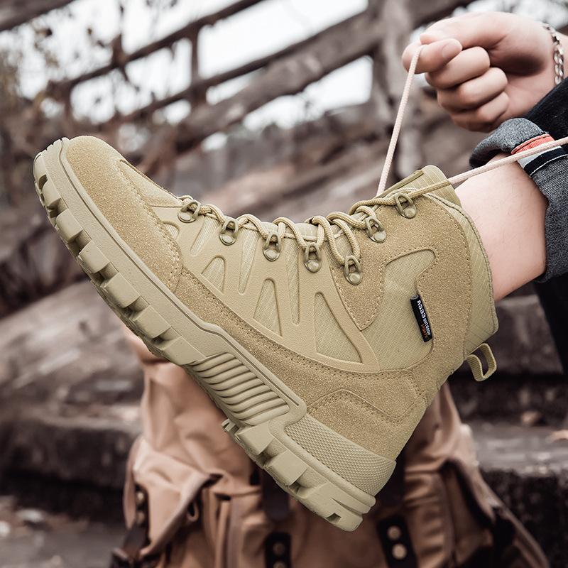 High Top Outdoor Tactical Boots Desert Boots Men's Delta Combat Boots Outdoor Training Hiking Shoes