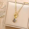 6 Colors Shiny Zirconia Comma Water Drop Pendant Clavicle Chain Choker Classic for Woman Girl Daily Party Jewelry Holiday Gift
