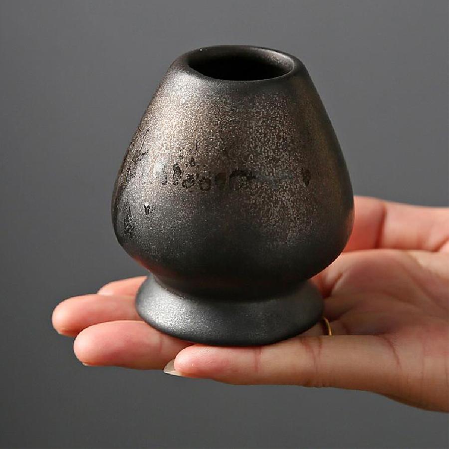 Japanese Coarse Pottery Matcha Tea Chasen Holder Stand Bowl Bamboo Whisk Grinder Teaware Tools Holder Tea Accessories Teaware