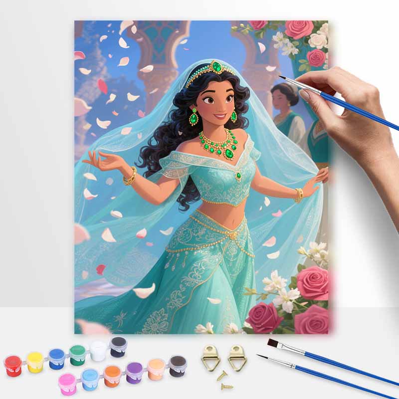 Disney Princess Jasmine Digital Oil Painting Art Kit Handmade DIY Home Decor Gift