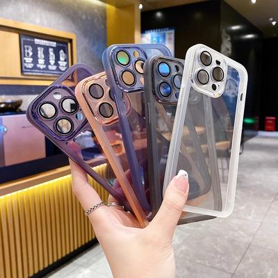 Meiyan Electroplating Is Suitable for Apple 16PRO Fine-hole Phone Cases, IPhone15promax Transparent Protective Cases 13/14