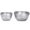 Boundless Voyage Titanium Rice Double Bowl for Kids and Ramen Rice Soup Titanium Storage Bag Included Ti1163T Bowl, Double-Layered, 500/800ml, Adults,