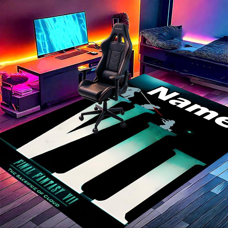 Benutzerdefinierter Name Personalisierter Final Fantasy Druck Teppich, Vielseitiger Heimdekor Teppich, für Spielzimmer, Wohnung, Balkon, Eingangsbereich, Flur Geschenk