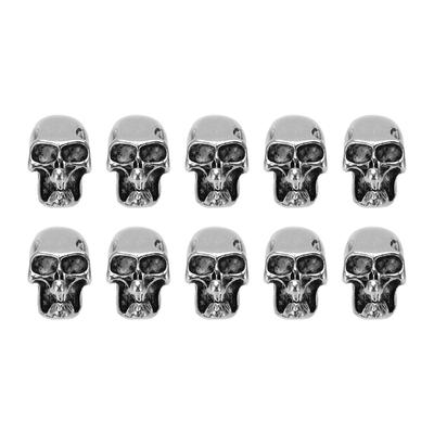 10pcs Skull Head Charm Alloy DIY Making Skeleton Skull Pendants for Paracord KeychainDouble Hole
