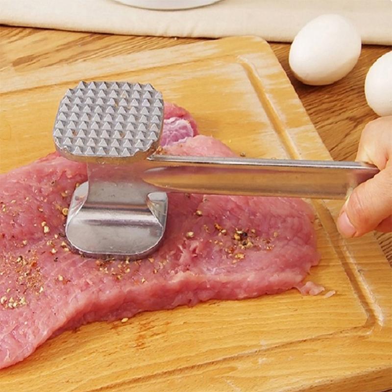 1Pcs Meat Tenderizer Hammer Two Sides Loose Meat Mallet Tool For Pounding Beef Steak Stainless Steel Meat Hammer Kitchen Tool