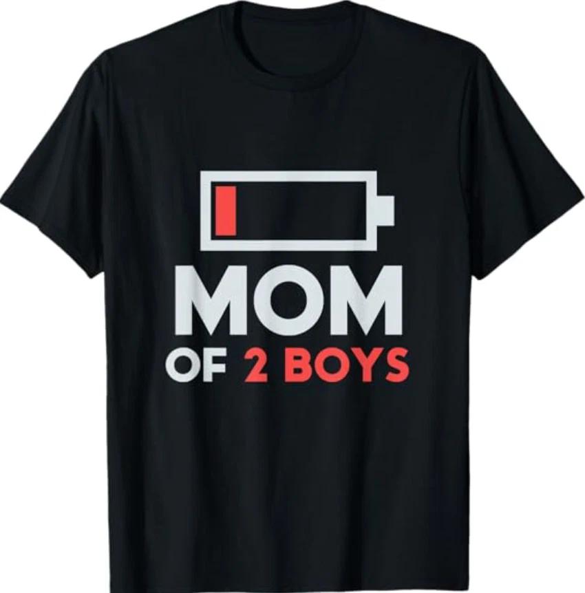Mom of 2 Boys Funny T-Shirt 2XL