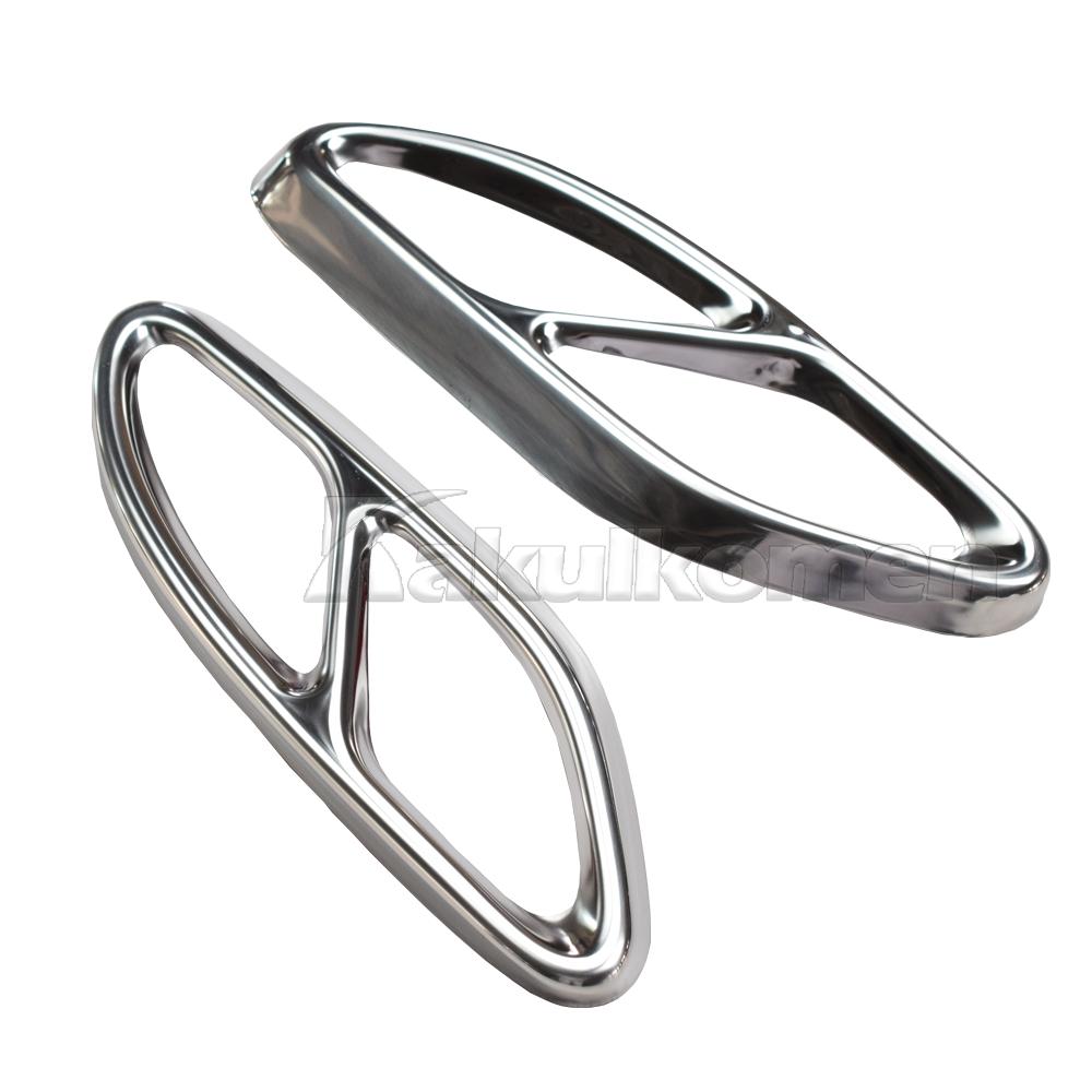 For Mercedes Benz A B C E GLC GLE Class W176 W246 W205 W213 AMG Car Styling Stainless Steel Exhaust Pipe Cover Trim
