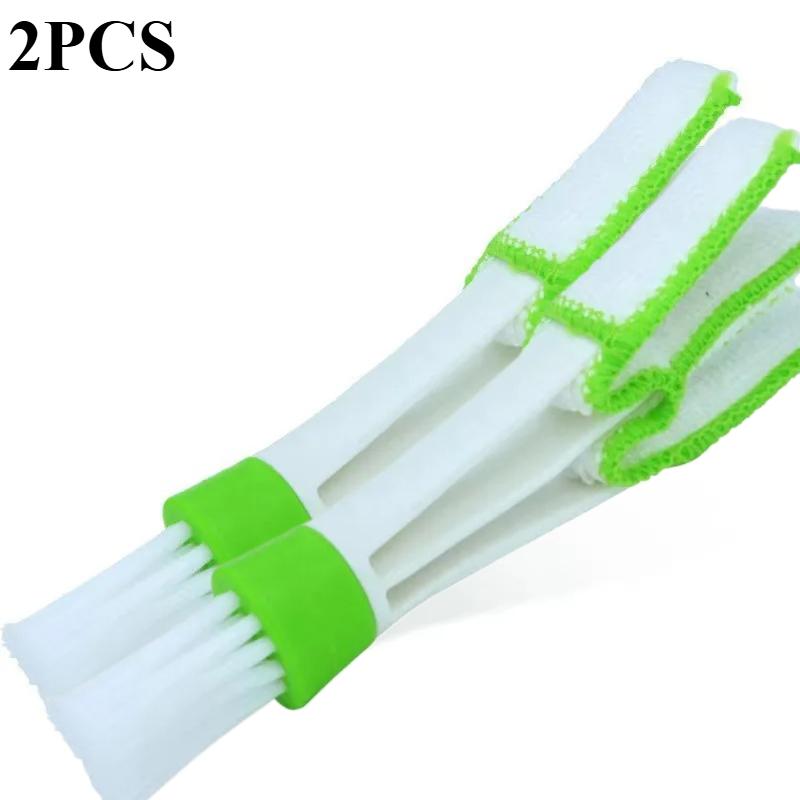 Car Air Conditioner Dashboard Brush Soft Bristle Double Head Cleaning Supplies For Car Vents Air Conditioner Roller Shutters