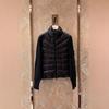 High version knitted splicing down jacket girls stand-up collar light and thin masked down women's jacket fresh