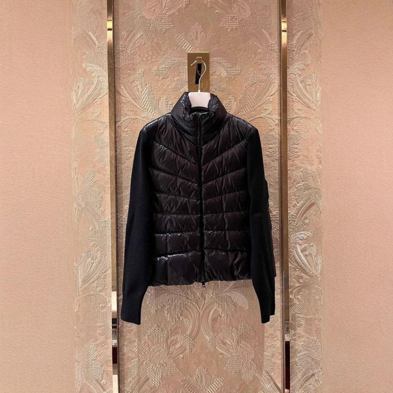 High version knitted splicing down jacket girls stand-up collar light and thin masked down women's jacket fresh