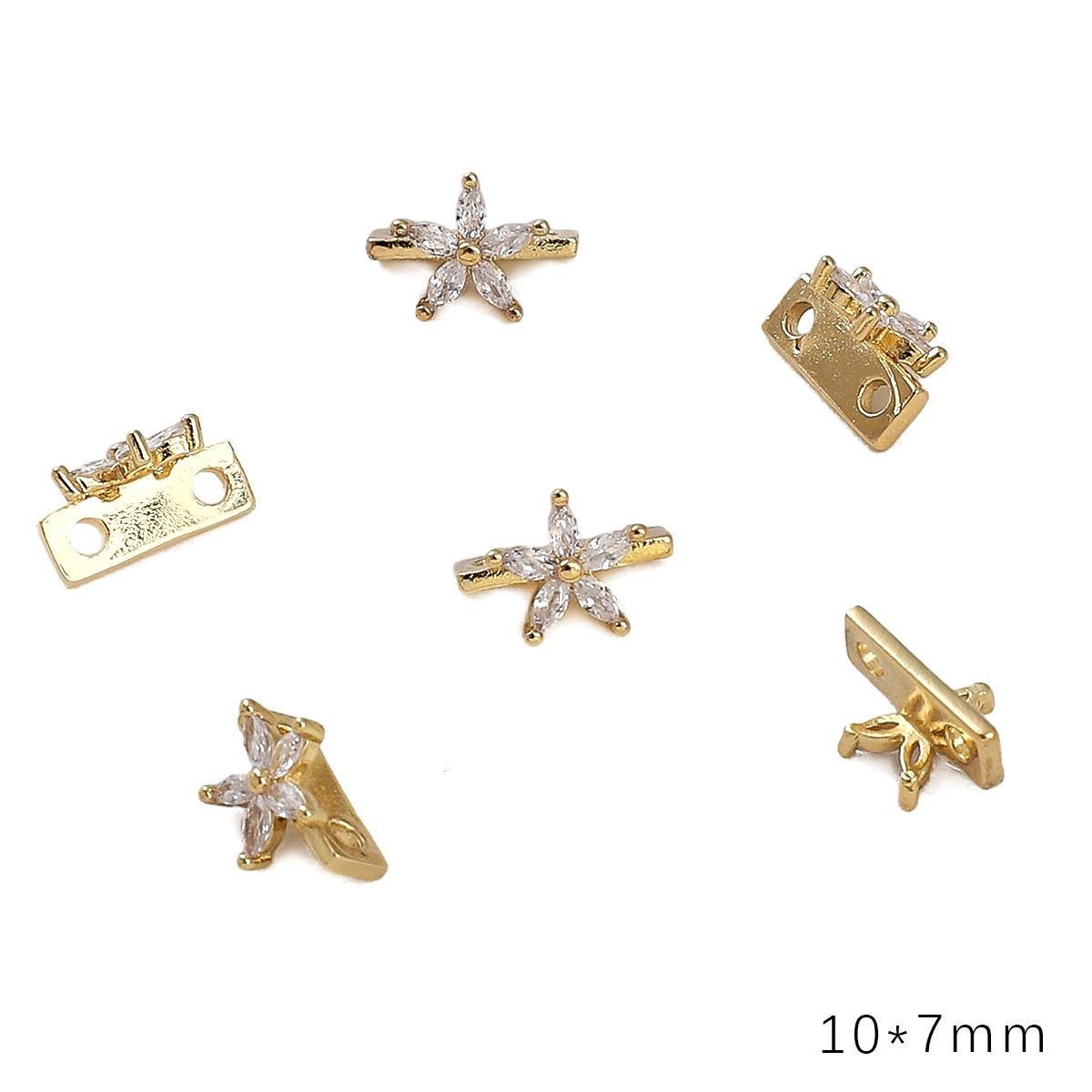 

Медные бусины-разделители с двойным отверстием, подвески для изготовления ювелирных изделий своими руками, аксессуары для рукоделия 10x7mm золотой