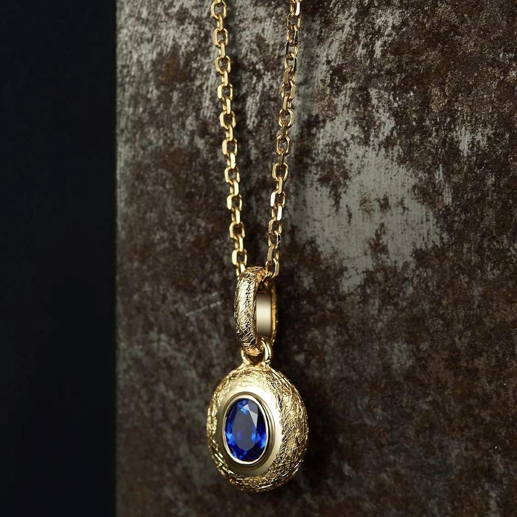 Exquisite Retro-Style Sapphire Jewelry Set: Adjustable Ring, Stud Earrings, Necklace for Women