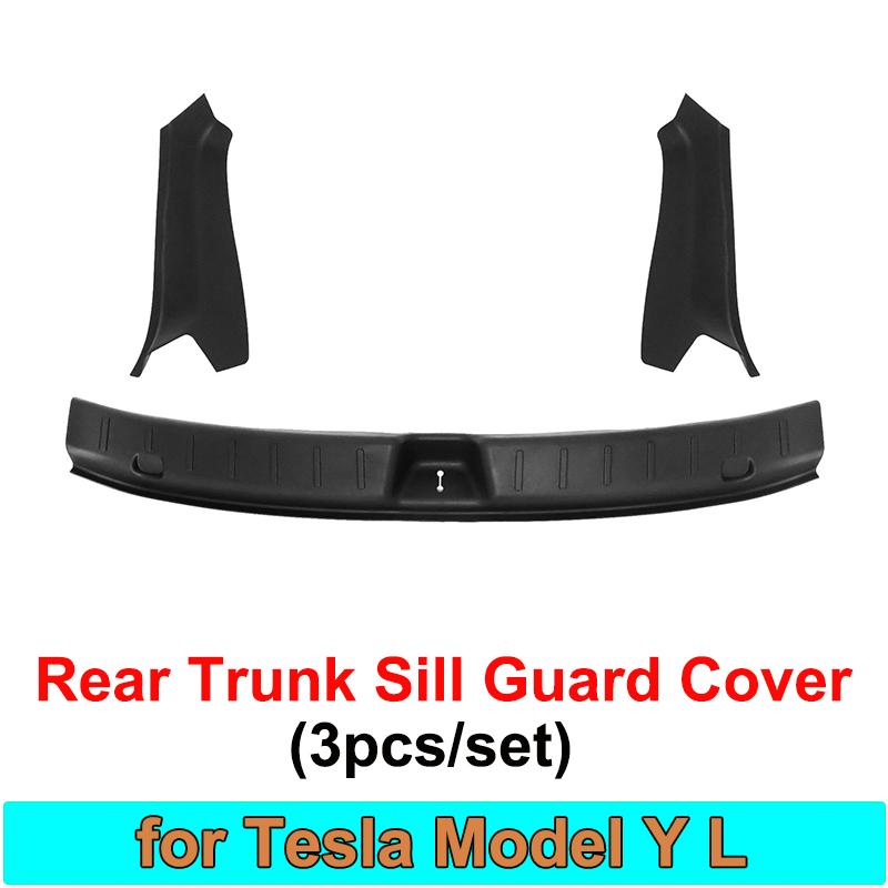 Til Tesla Model Y Juniper YL 6 Sæder 2025 2026 Bagklap Dørtrin Beskyttelsesskinne Indvendig Bagkofanger Beskyttelsesplade Dæksel Trim Auto Reservedele