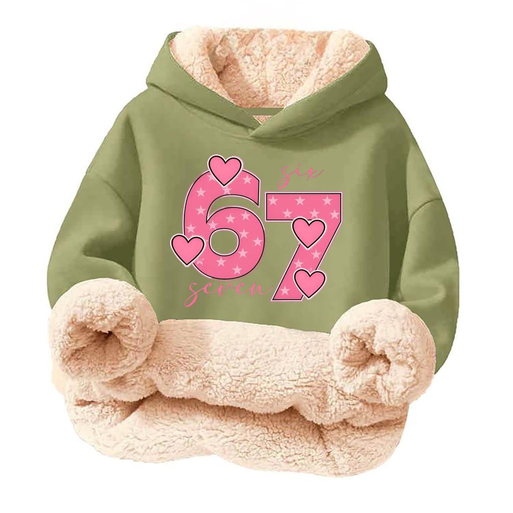 Children's Fashionable Printing Casual Fleece Hooded Loose Fit Hoodie Without Pockets