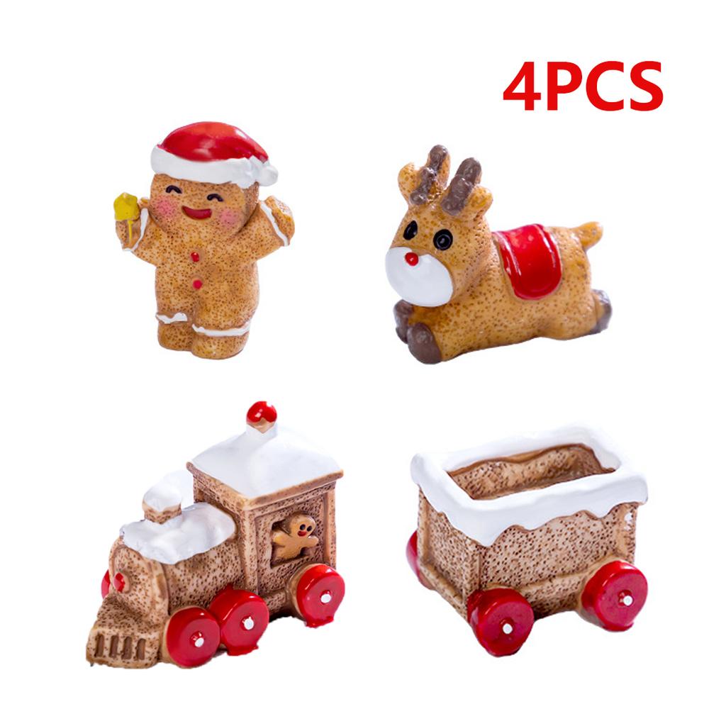 New Mini Christmas Ornament Gingerbread Man Snowman Micro Landscape Dollhouse Model DIY Dollhouse Christmas Decorations