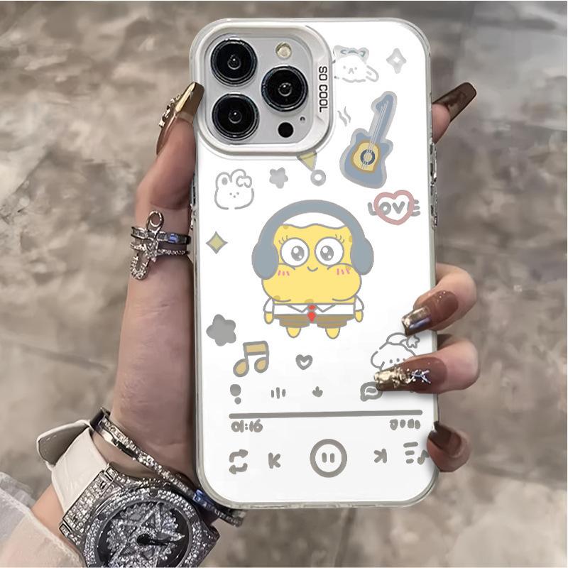 Applicable iPhone16 Pro mobile phone case Apple 15promax premium cartoon 14 SpongeBob SquarePants couple Huawei