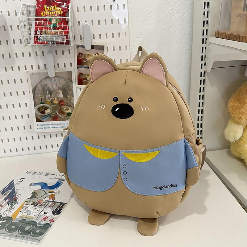 Cartoon Cute Blue Clothebear Design Student Backpack For Children Daily Use