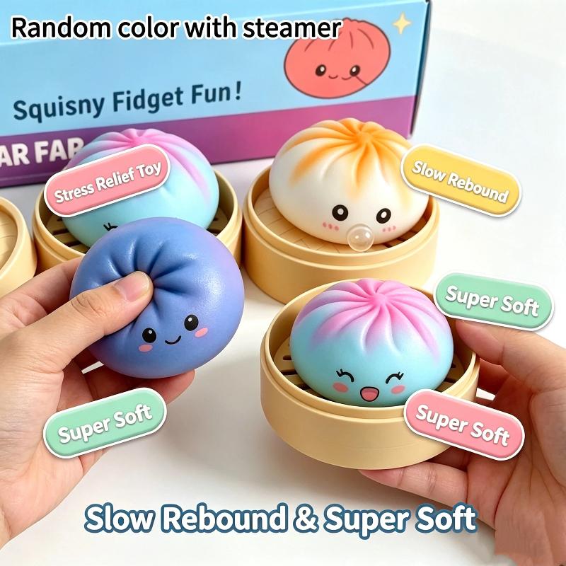 Cute Dumpling Squishy Stress Relief Fidget Toys Rainbow Mysteries Dumplings Decompression Squeeze Toys Desk Accessories