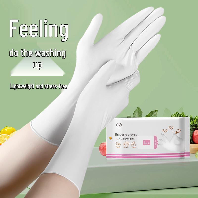 Disposable Extended Nitrile Gloves for Durable Oil-Proof Dishwashing, Cleaning, and Housework.
