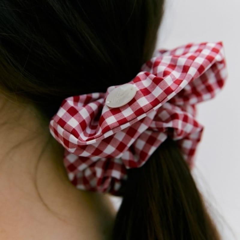 DEPOUND Check Scrunchie - Red