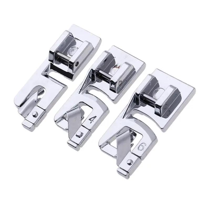 3mm, 4mm 6mm Narrow Rolled Hem Presser Foot Set for Sewing Machine Singer, Brother, Babylock, Euro-Pro, Janome