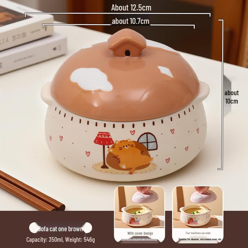 OIMG Sofa Cat Ceramic Steaming Pot