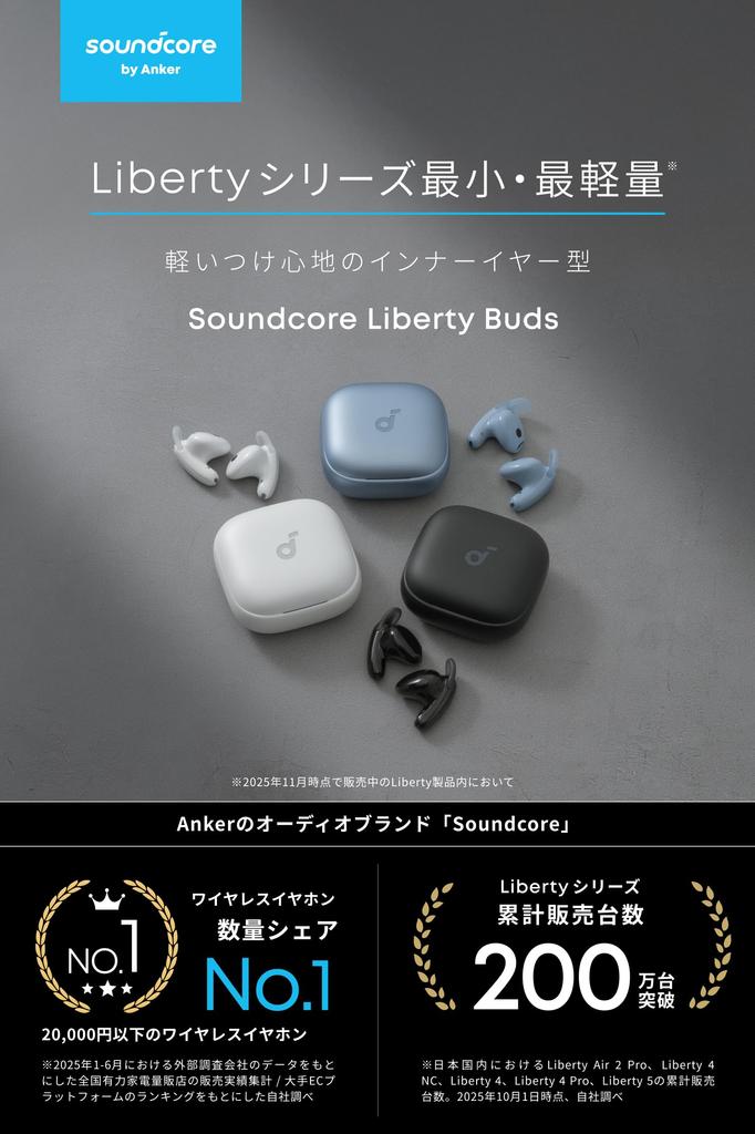 Anker Soundcore Liberty Buds Wireless Noise Sound To 30 Hours of Dust and Water with PSE Technical Pearl White (Bluetooth 6.1) [Truely Earbuds/Active