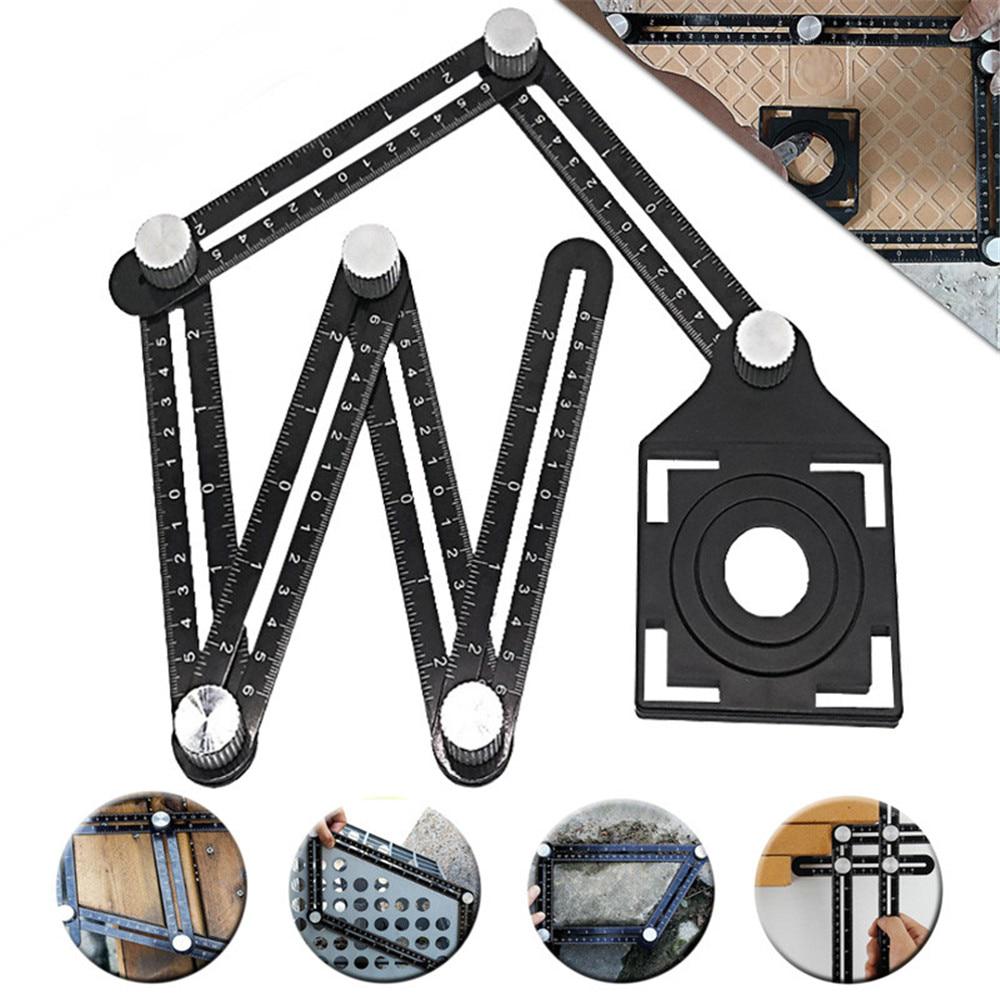 KDABJD Construction Multi-Angle Measuring Ruler Aluminum Alloy Folding Positioning Ruler Professional Floor Tile Positioning Tool KDABJD Construction Multi-Angle Measuring Ruler Aluminum Alloy Folding Positioning Ruler Professional Floor Tile Positioning Tool