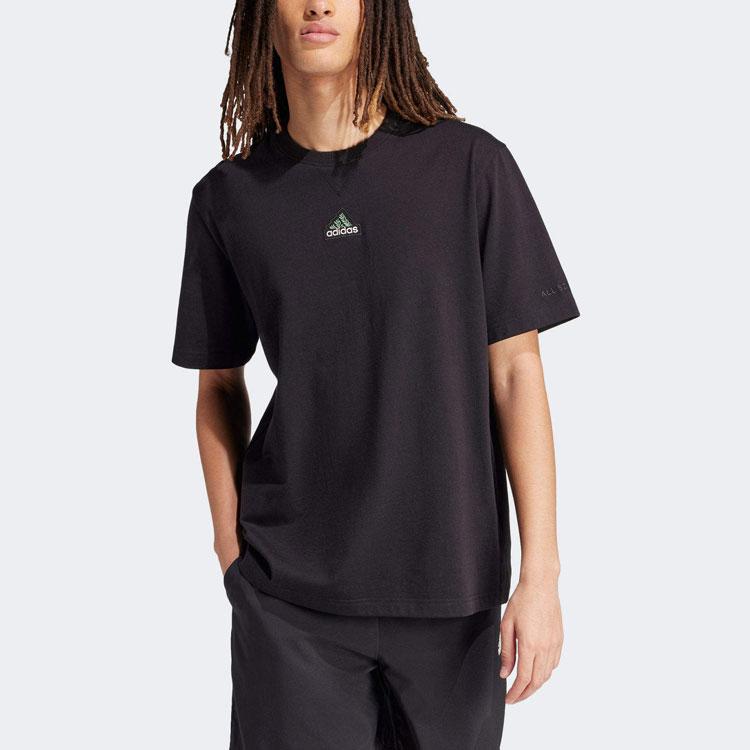 Adidas All Season Solid Embroidered Detail Crew Neck Tee Men Tops Black IN3158