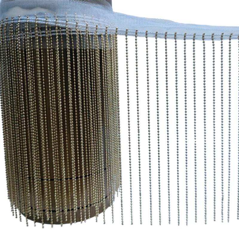 Corrente de Contas com Franja 90cm Borla Brilhante Acabamento Renda Enfeites para Luminárias Abajur Decoração DIY Largura 15cm