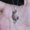 Ladies' Symbol Pendant Necklace Collarbone Chain, Embellished with Synthetic Zircon, Music Jewelry, Elegant Collarbone Chain, Holiday Gift Giving