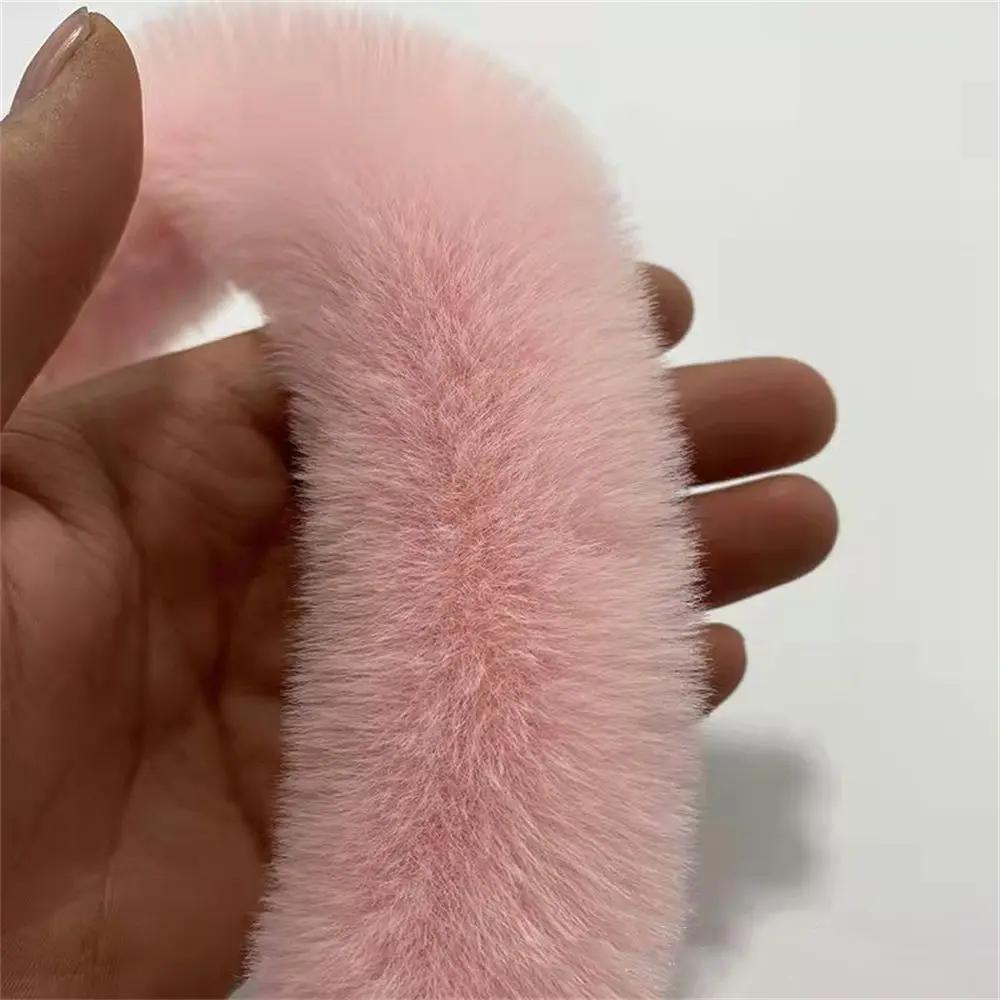 1Pc 9CM*1.5M Soft Apparel Sewing Fluffy Trimming Faux Fur Ribbon Tapes Plush Fur Stripe Long Plush Fur Fabric Trim Fabric Roll