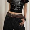 New Hip-Hop Rivet Belt Women Punk Style Pu Leather White Black Retro Belt Strap Waistband Fashion Y2K Jeans Belt Accessories
