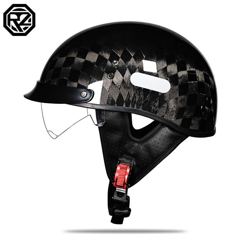 ORZ-519-Unisex Half Shell Motorcycle Helmet All Weather DOT Approved Durable ABS Shockproof Comfort Daily Riding Gear