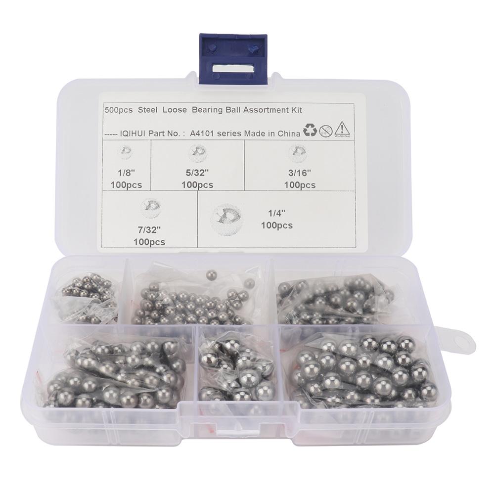 

500x Assorted G25 Precision Steel Bearing Balls 1/8 5/32 3/16 7/32 1/4 Grade 25 CHINA
