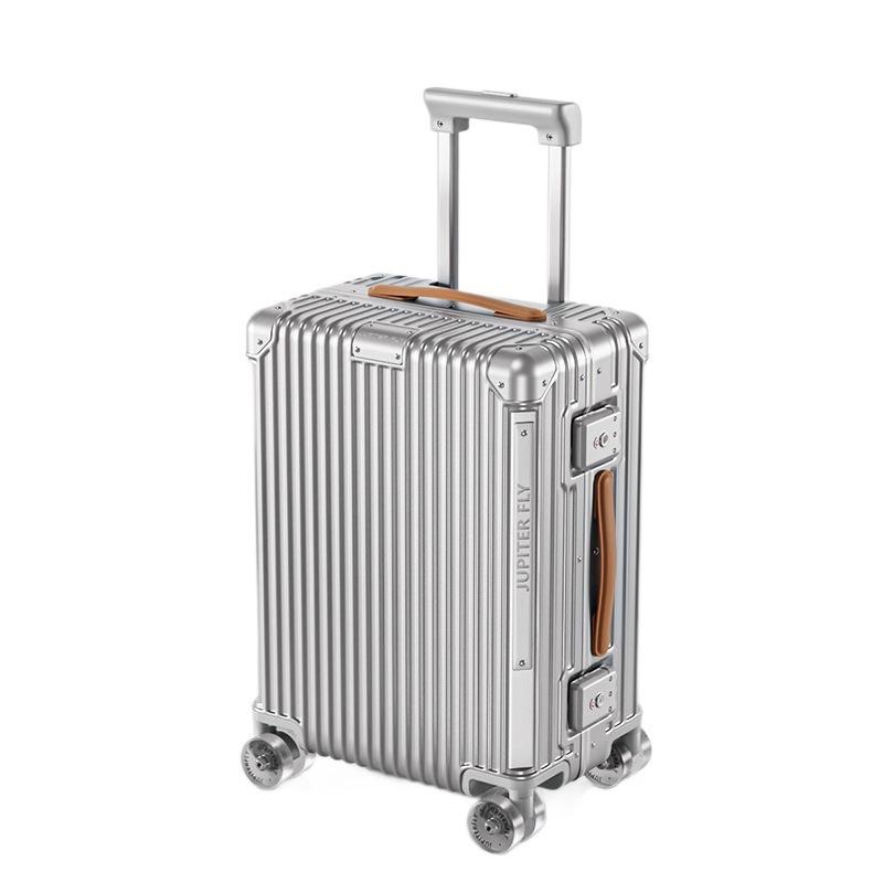 Silent Universal Wheels Suitcase: 20-Inch Carry-On for Women, 24-Inch Rideable for Men, Aluminum Frame, with Pull Rod and Travel Password Lock.