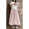 Women's Slimming Wide-Leg Bud Pants - Summer 2026, Yellow, College Style, Loose Straight-Leg, Drapey