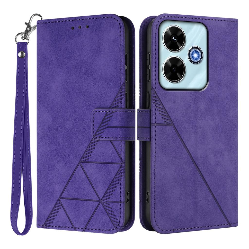 For Xiaomi Redmi 13 4G/Xiaomi Poco M6 5G/Xiaomi Poco M6 Plus 5G/Xiaomi Redmi 13x 4G Leather Case with Hand Strap Wallet Stand Phone Cover