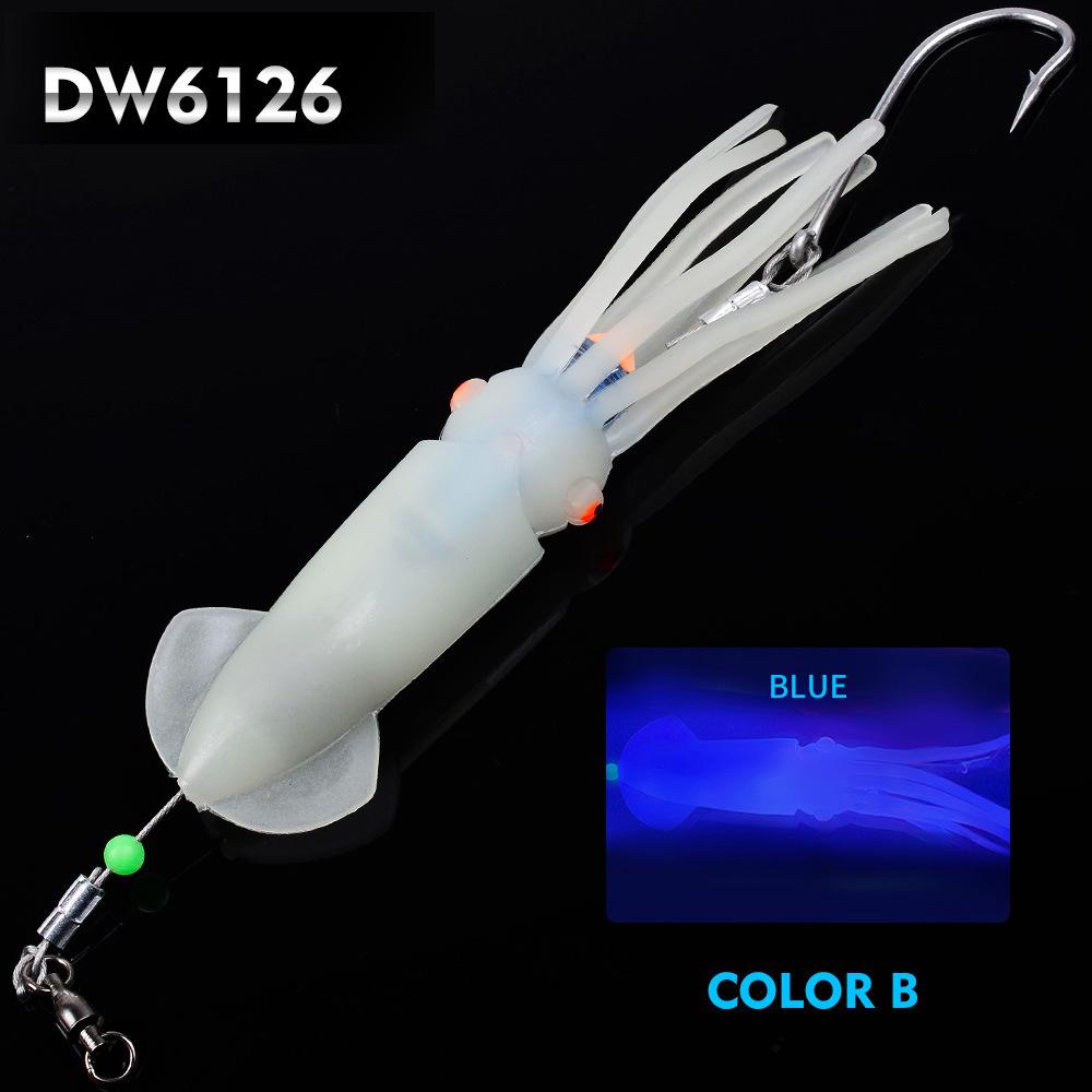 Señuelo Luminoso Cebo Pesca Mar Pez Sable Anzuelo Calamar Cebo Falso LED Brillante Biónico Cebo Calamar con Plomo Juego de Pesca