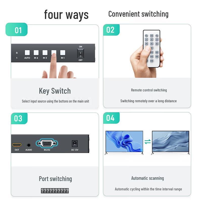 MT-VIKI 4x1 HDMI Matrix Seamless Switcher with Audio