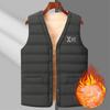 Winter Men Fleece Warm Vest Jacket Letter Print Windproof Wool Liner Warm V-neck Casual Coats Padded Thicken Outdoor Waistcoats
