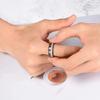 Fashion 8mm Black Stainless Steel Arrow Rings For Men Inlay Meteorite Hawaiian Koa Wood Rings Men Wedding Band Jewelry