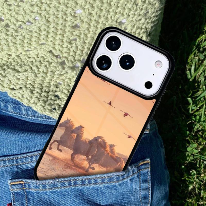 Beautiful Elegant Brown Horses soft Phone Case Cover for IPhone 11 12 13 14 15 16e 17 Pro Max Coque for IPhone 17 Air