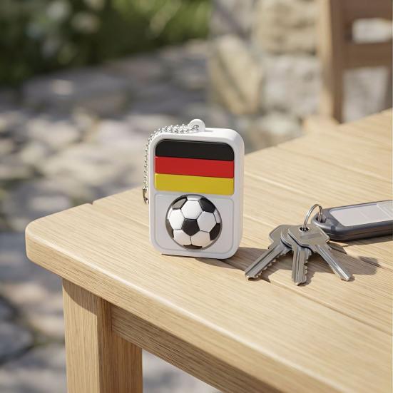 Football Clicker Fidget Toy with Ball Chain Stress Relief National Flag Football Decompression Button Keychain Pendant Backpack Charm Fans Gift