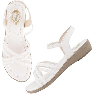 Shoetopia Women'S Snd-1080 Flat Sandal-8 Kids Uk (Snd-1080-White)-Eu41
