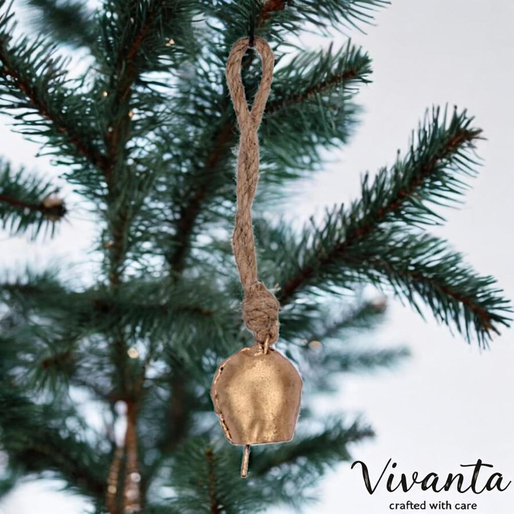 Clopoței aurii handmade cu 5 clopoței pentru carillioane de vânt rustice, materiale pentru capcane de vise boho și proiecte artizanale de Crăciun în stil fermă