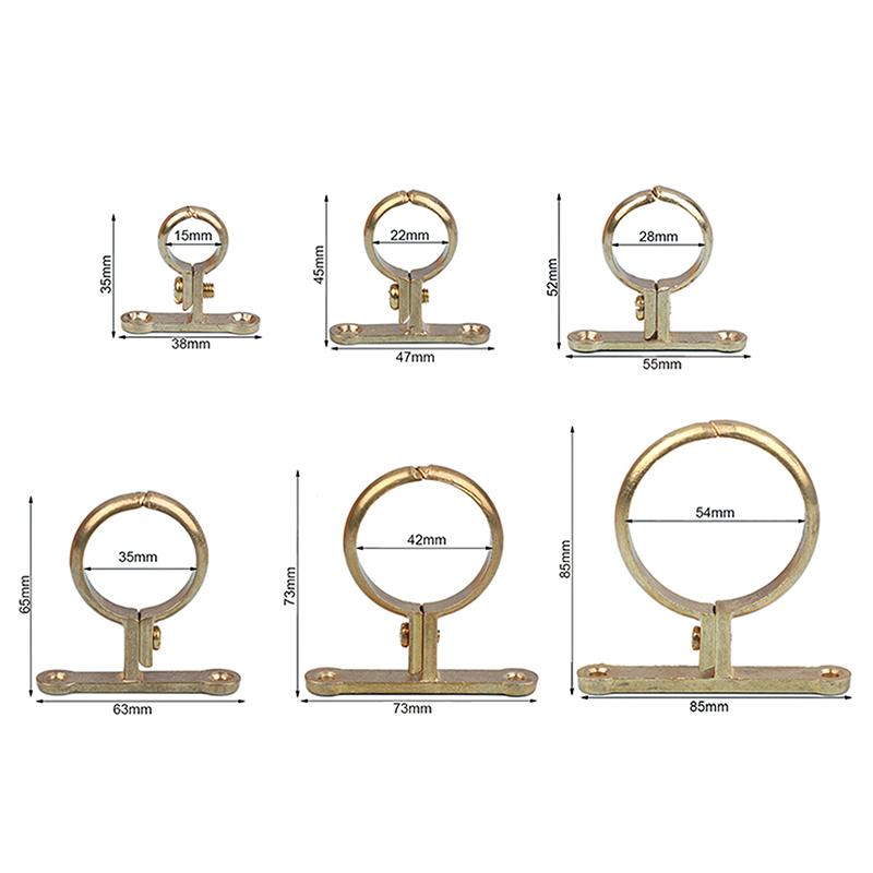 Passend für 15 22 28 35 42 54 mm Außendurchmesser Messingrohrschelle Wandmontierte Rohrunterstützung Halterung Schelle Unterstützung Feste Sanitärinstallation Wasser mit Basis