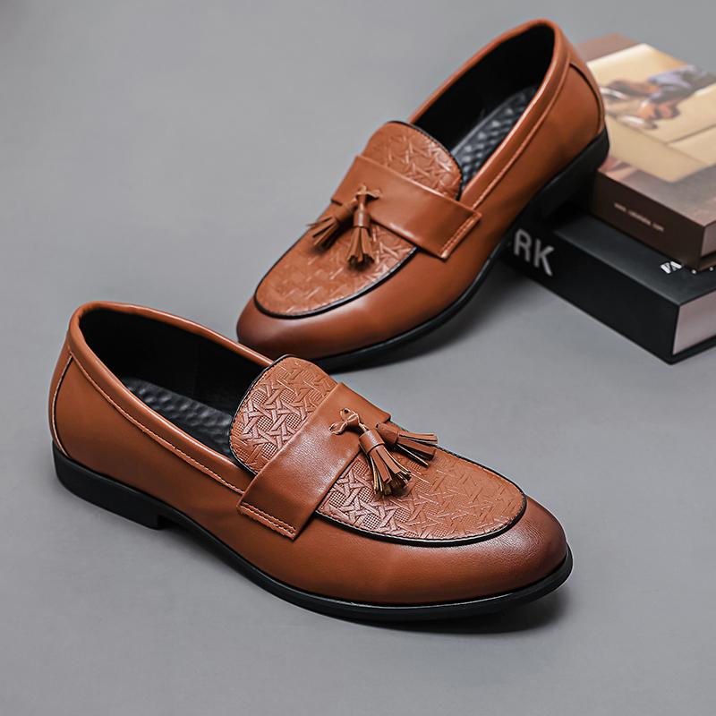 Fashion Men Business Tassel Shoes Casual Comfortable Fashionable Small Leather Shoes Men Gentlemen Social Brand Shoes Men Sizes 38-48