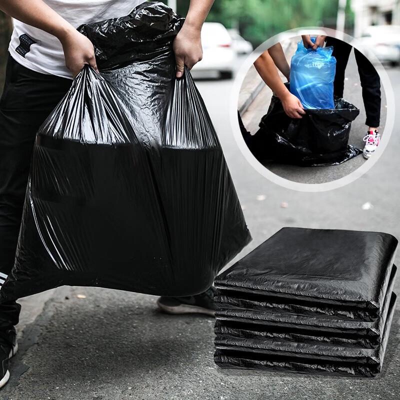 JINGRUIXIANG Large Thickened Black Trash Bags, 100 Count