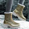 TUINANLE Cotton Shoes for Women Winter Boots Plush Warm Snow Boots Non-slip Thick Sole Female Mid-calf Bling Shoes